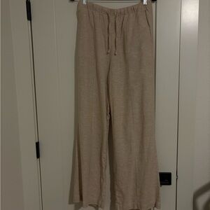 GAP Women’s Tan Wide-Leg Linen Pants